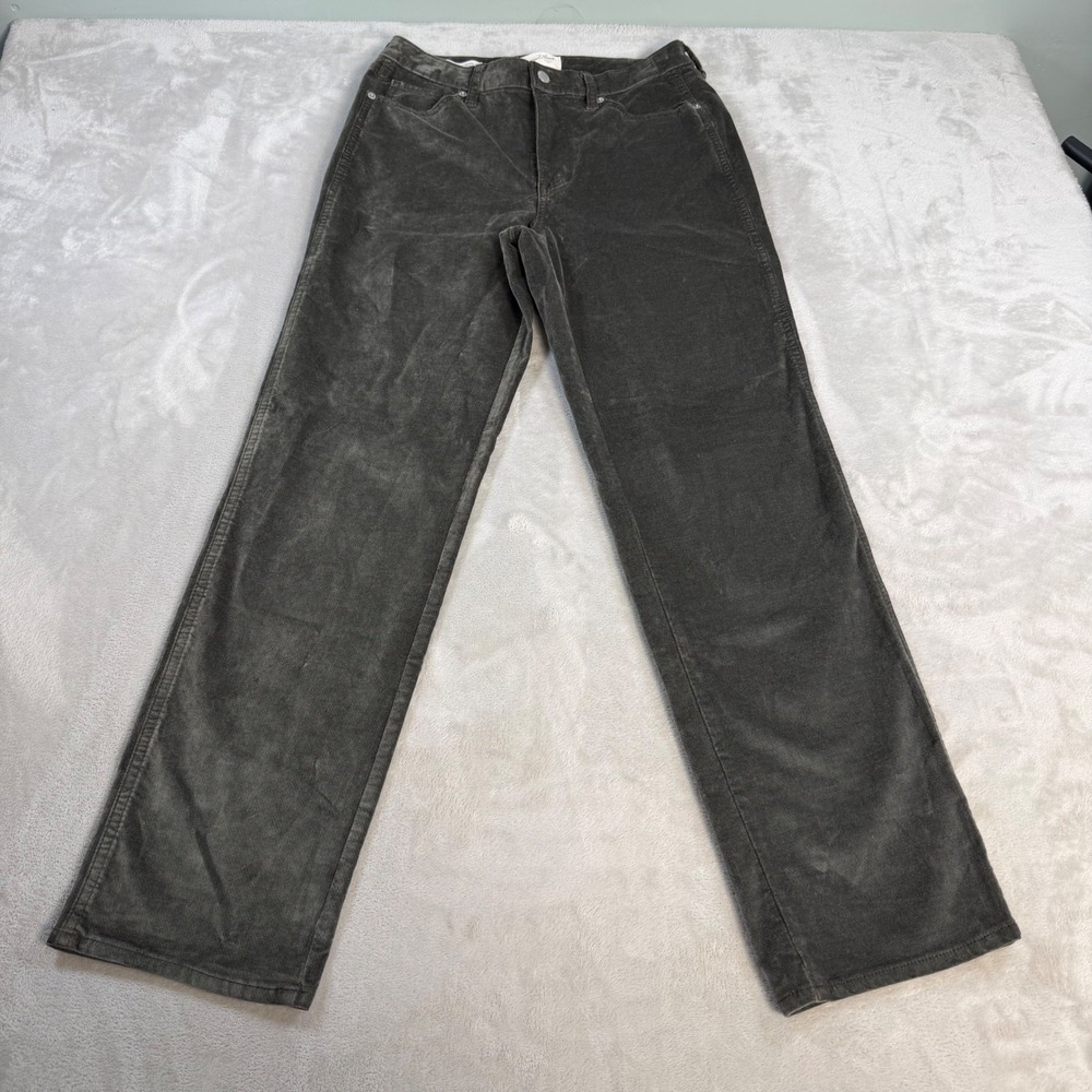 Universal Thread Straight Corduroy Pants Womens 10R Gray High Rise Cotton Blend